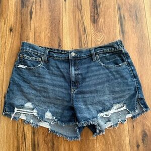 Aerie Blue Distressed Jean Shorts